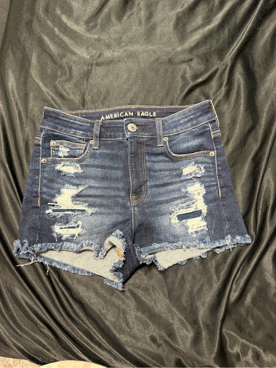 American Eagle Outfitters Pants - American Eagle Outfitters Dark Blue Distressed Cutoff Jean Shorts
